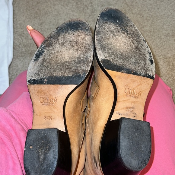 CHLOE Susanna Buckle Strap Mid Calf Boot Tan Brown Suede Low Heel EUR 37.5 - Picture 11 of 15